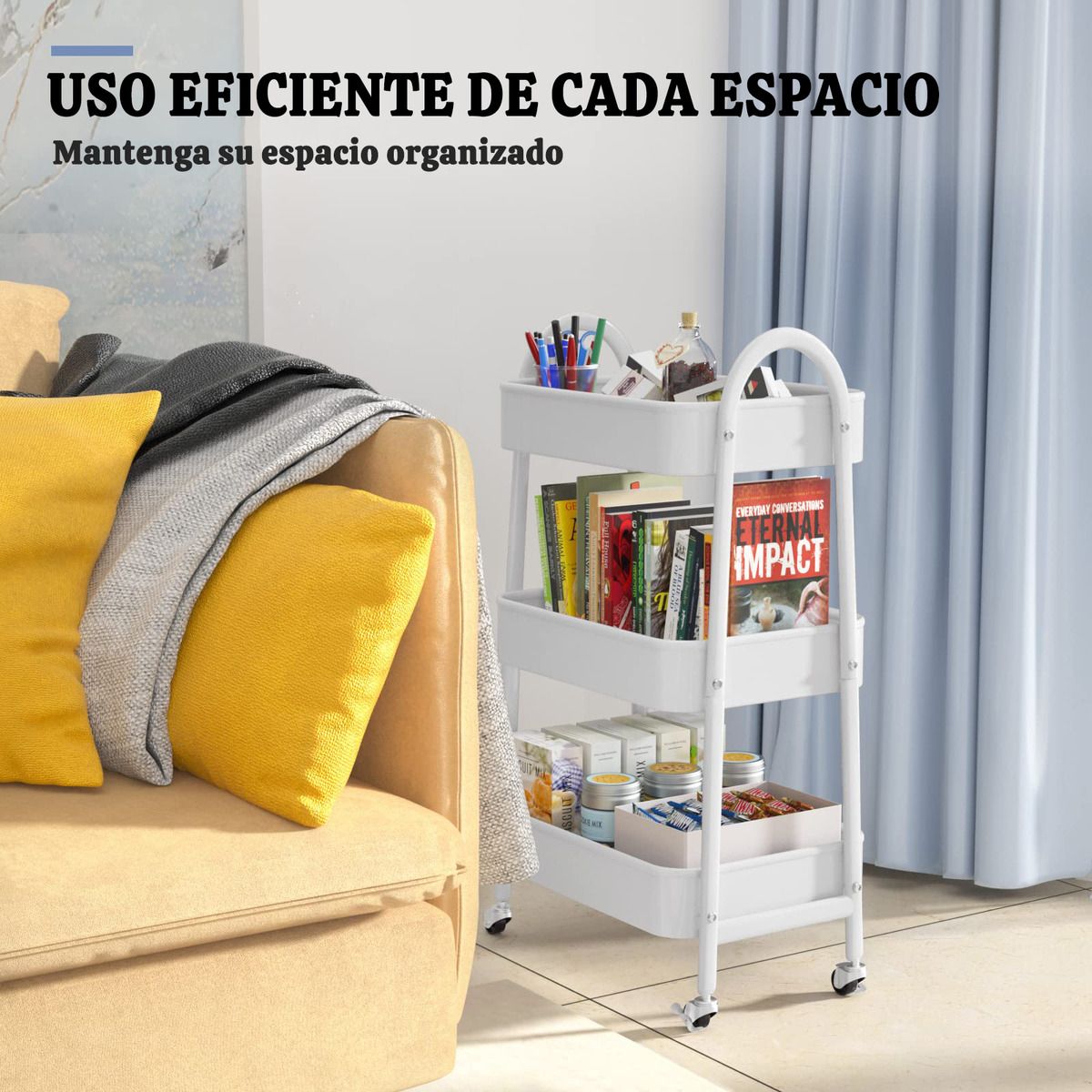 GENERICO - Carro De Almacenamiento Organizador Multiusos Con 3 Niveles