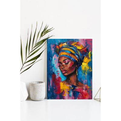 Imagen 2 del producto Cuadro Canvas Imagen Chica Afro en lienzo 85x55 cm