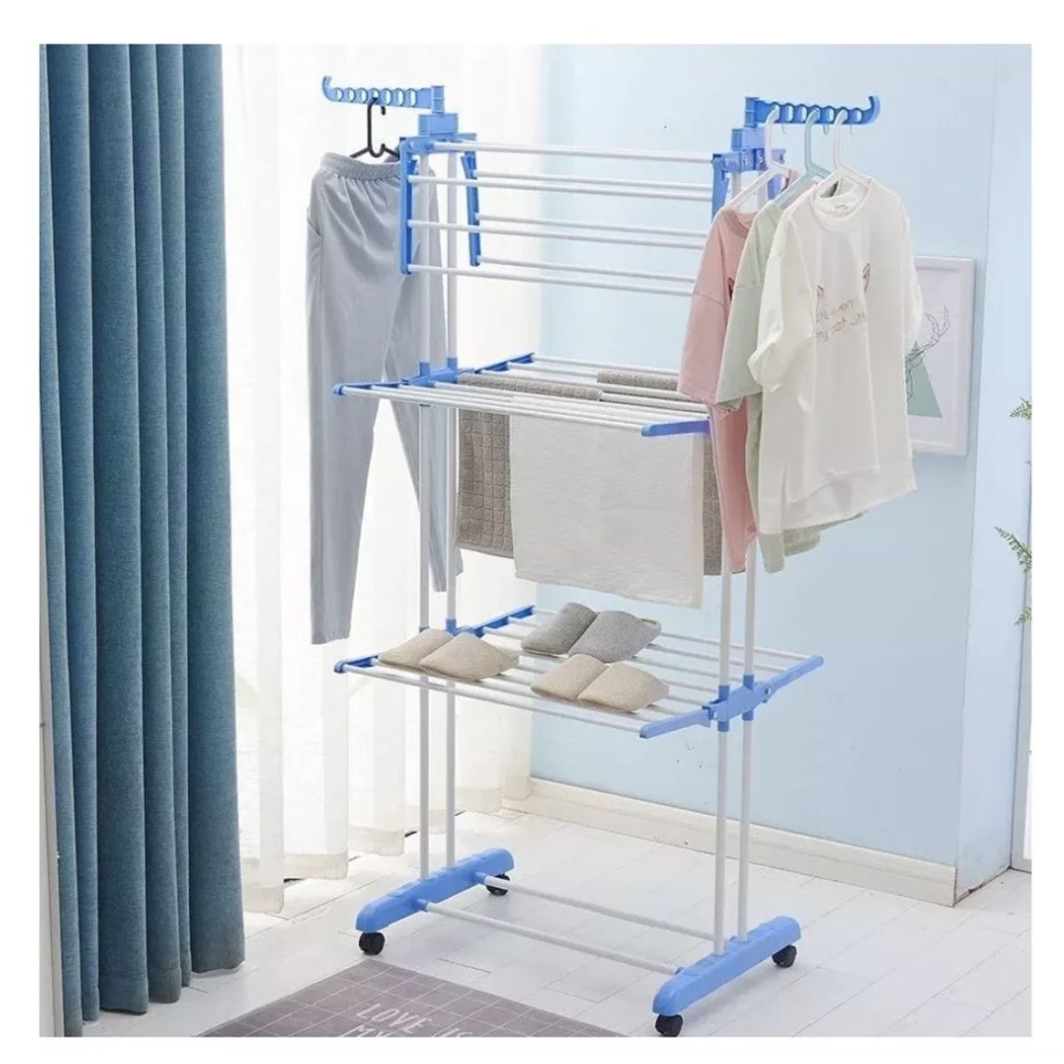 GENERICO - Colgador Tendedero de ropa vertical 3 Niveles DW1055