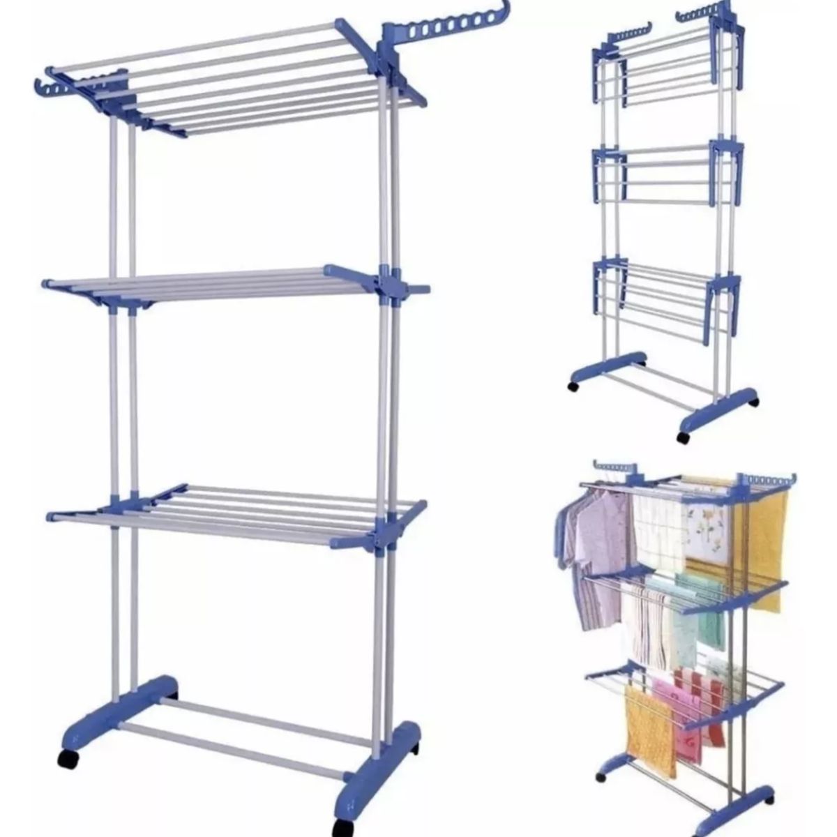 GENERICO - Colgador Tendedero de ropa vertical 3 Niveles DW1055