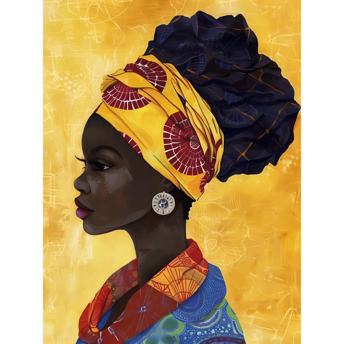 LOS REGALONES - Cuadro Canvas Imagen Perfil Rostro en lienzo 85x55 cm