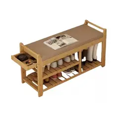 IDEEHOUSE - Zapatero Organizador Con Asiento Multifuncional 95x30x50cm