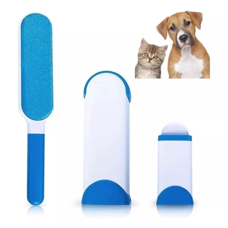 GENERICO - Set De 2 Cepillos Quita Pelos de Mascota, para Ropa, Celeste