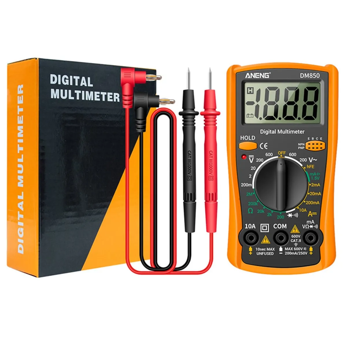GENERICO - ANENG Multímetro Digital Acdc Para Amperímetro Ohmios Voltaje DM850