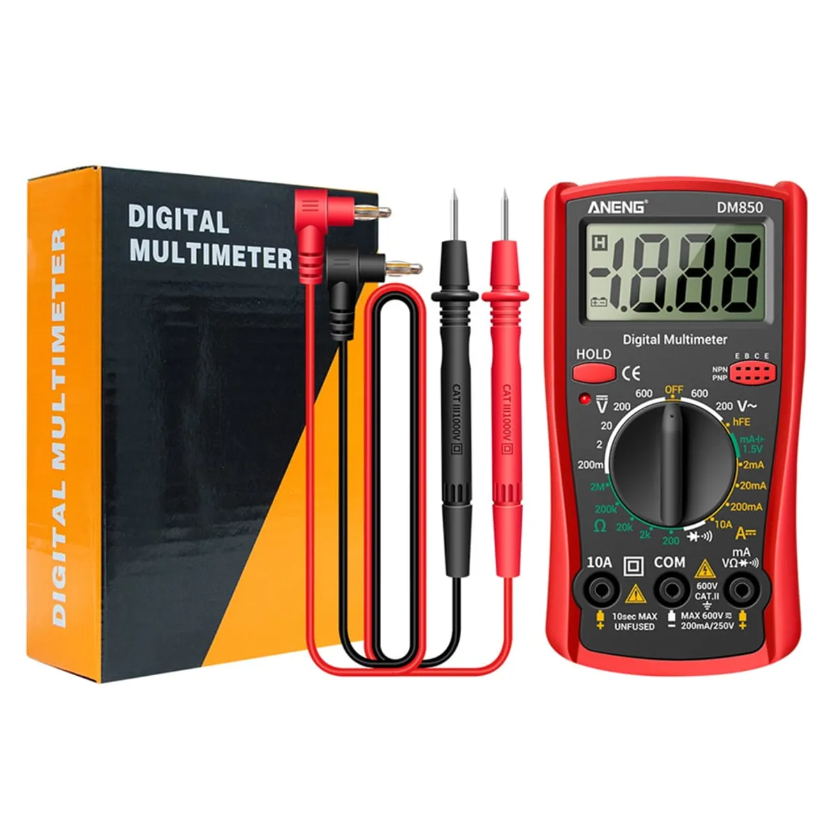 GENERICO - ANENG Multímetro Digital Acdc Para Amperímetro Ohmios Voltaje DM850