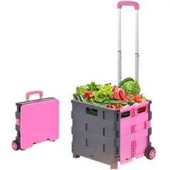 GENERICO - Carrito Plegable de Mercado Rosa