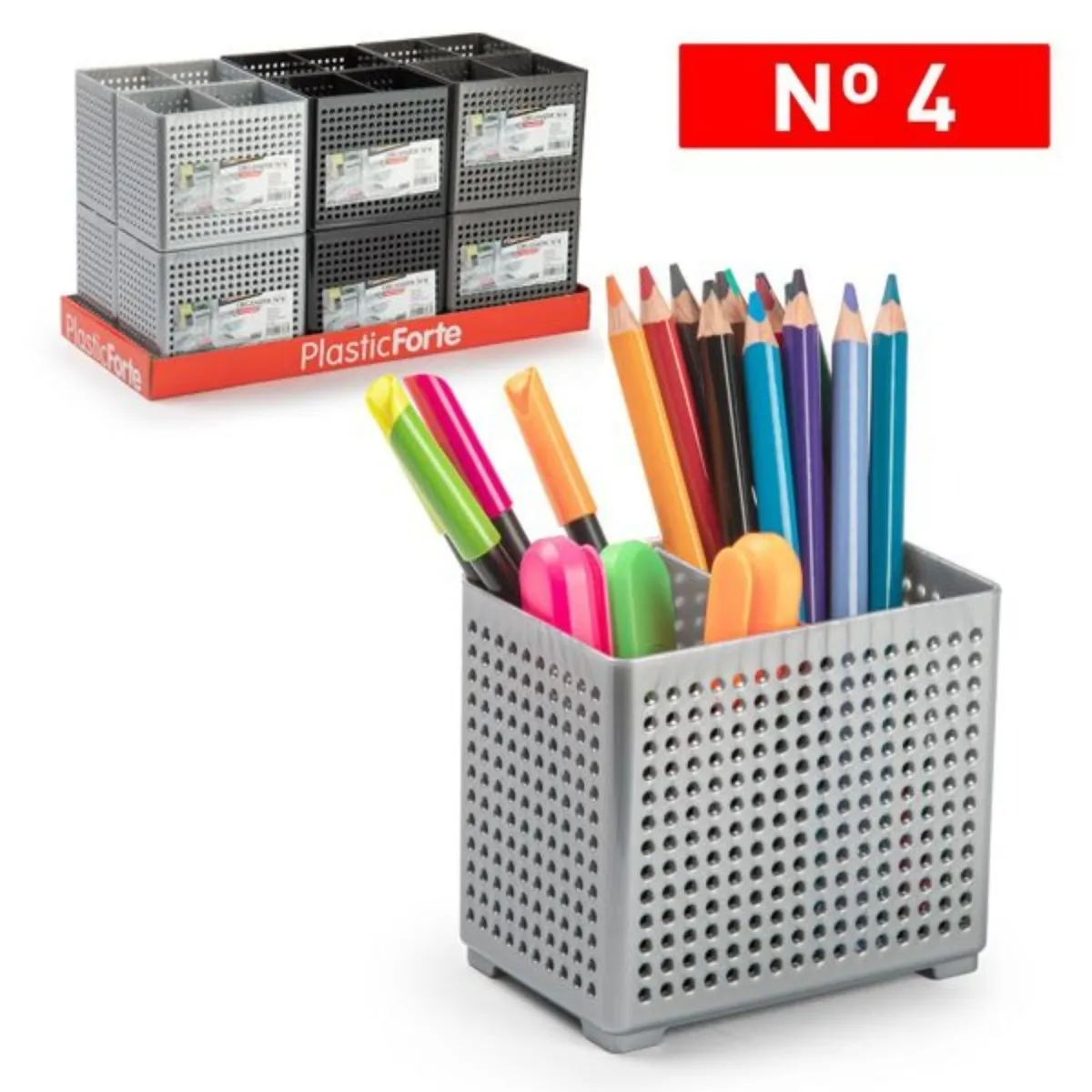 OEM - ORGANIZADOR PARA ESTUDIO OFICINA CUADRADO NO 4 8X12X105 CM GRIS