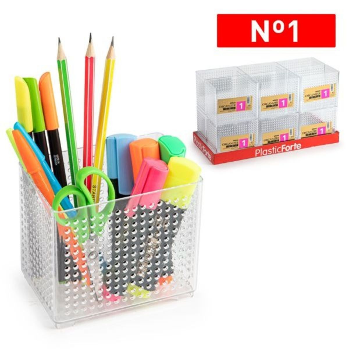 OEM - ORGANIZADOR PARA ESTUDIO OFICINA CUADRADO NO 1 8X12X105 CM TRANSPARENTE