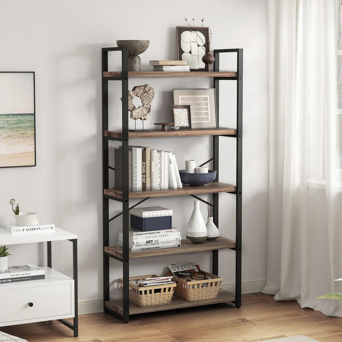 ROHE - ROHE Estante de 5 Repisas Multiuso 152x72x33cms Marrón