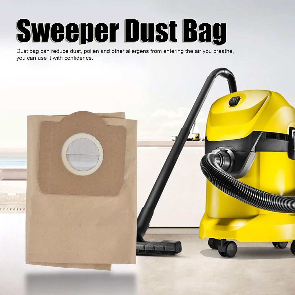 KUANGYE - 5 Bolsas Papel Para Karcher Wd3-se4001-nt20