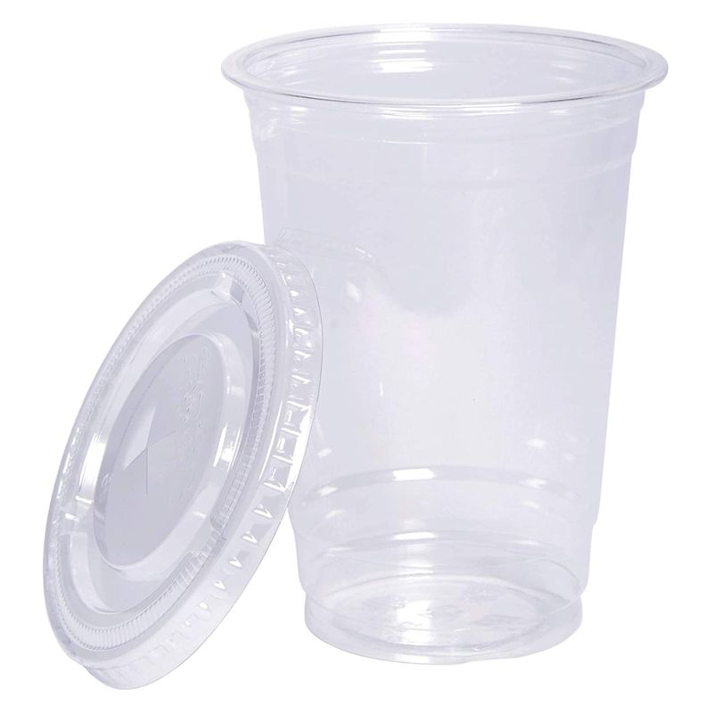 GENERICO - Vaso PP Transparente 10oz - 300ml con Tapa Plana 100un