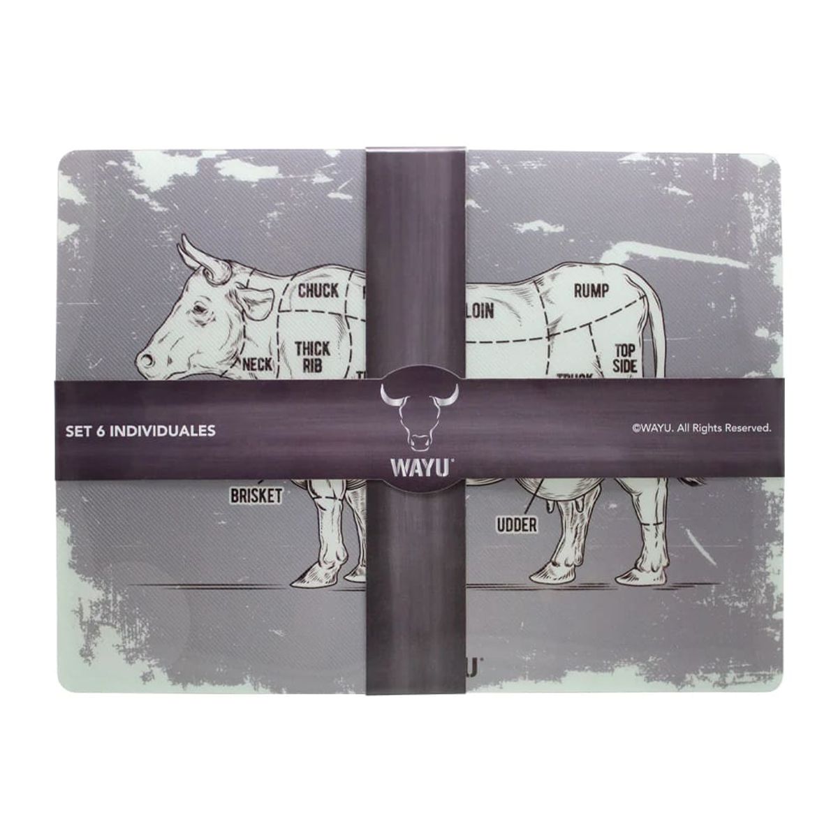 WAYU - Set 6 Individuales Wayu Cocina Mesa Mantel Sobremesa