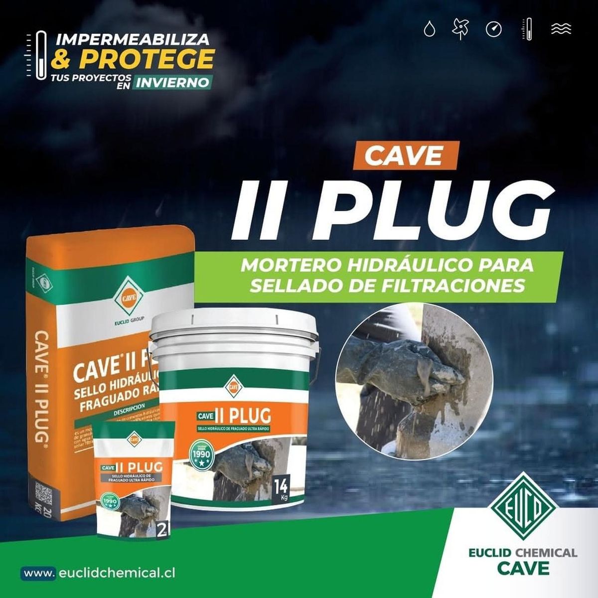 CAVE - CAVE II PLUG - Sello hidraulico 2 kg