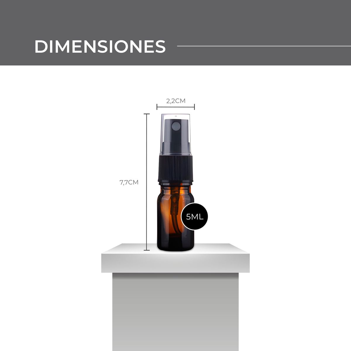 GENERICO - Set 24 Frasco Vidrio Ámbar Válvula Spray Esencia 5ml