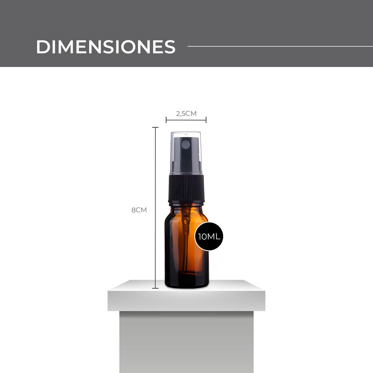 GENERICO - Set 24 Frasco Vidrio Ámbar Válvula Spray Esencia 10ml