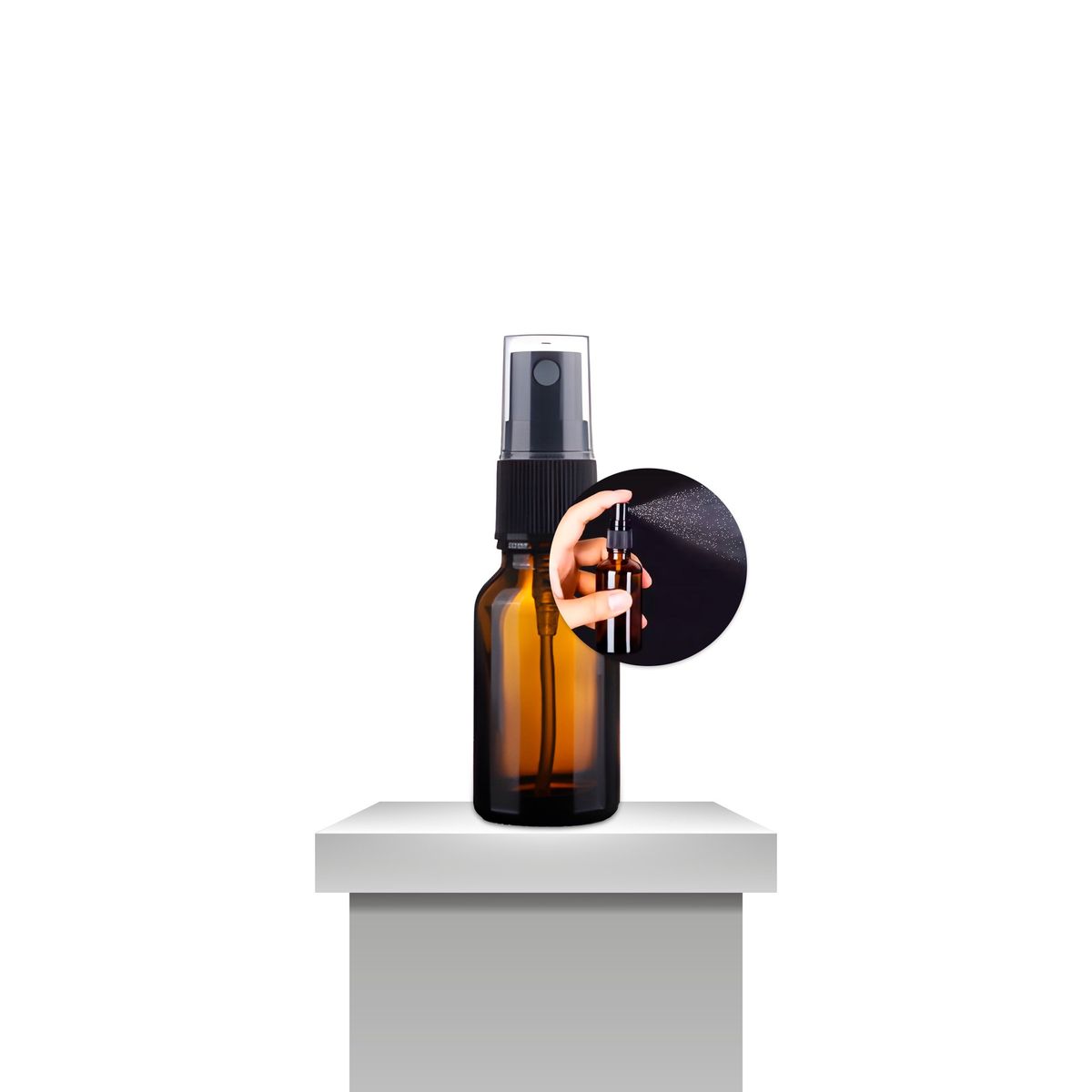 GENERICO - Set 24 Frasco Vidrio Ámbar Válvula Spray Esencia 15ml