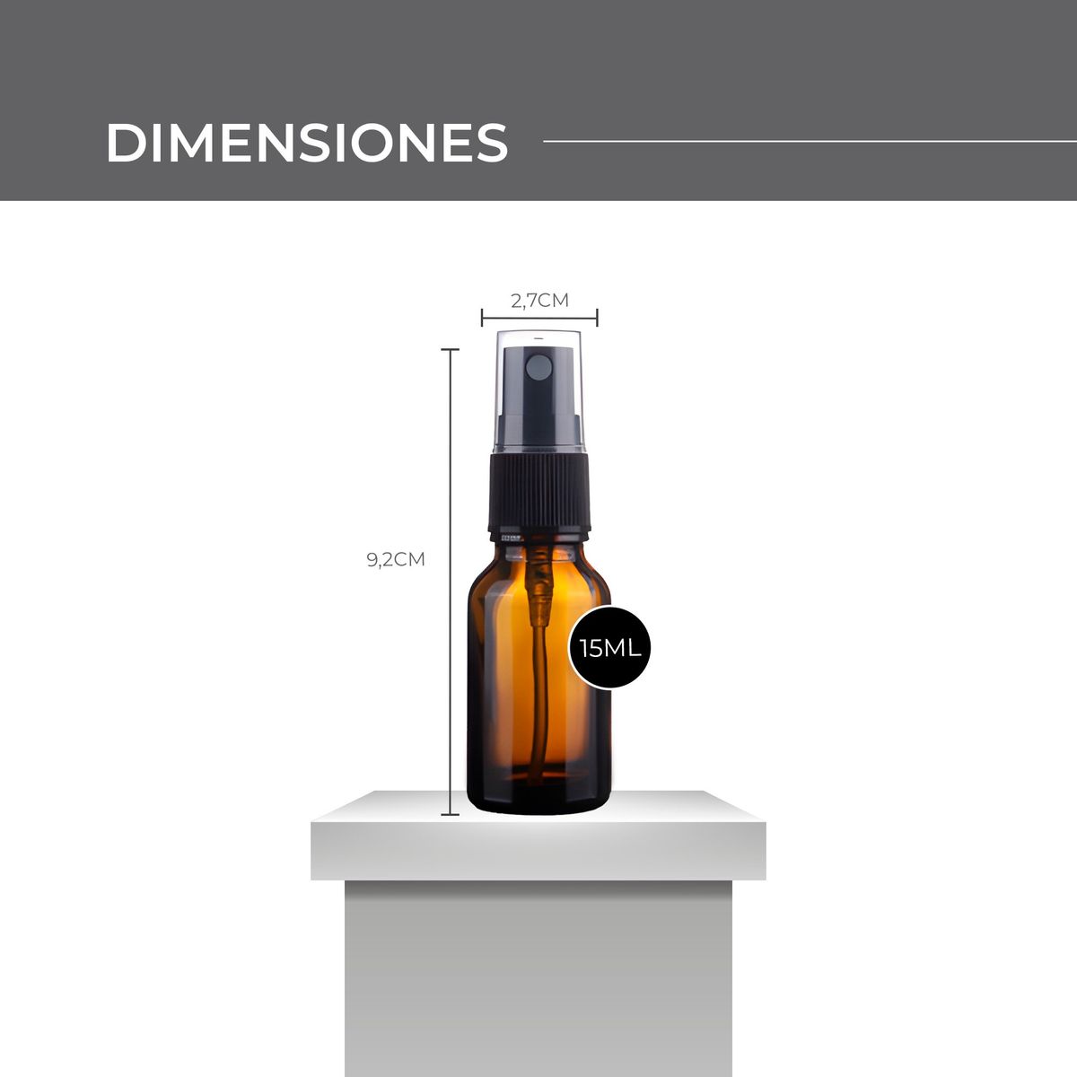 GENERICO - Set 24 Frasco Vidrio Ámbar Válvula Spray Esencia 15ml