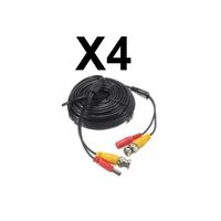 X4 Cable Camaras Seguridad Cctv Video Y Poder Bnc 15 Mts