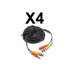 ESHOPANGIE - X4 Cable Camaras Seguridad Cctv Video Y Poder Bnc 15 Mts