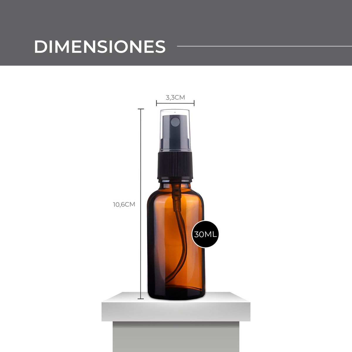 GENERICO - Set 24 Frasco Vidrio Ámbar Válvula Spray Esencia 30ml