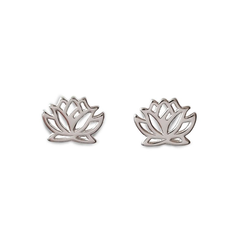 ANDREA COGGIOLA JOYAS - Aros Flor De Loto Lisa Plata Fina 925