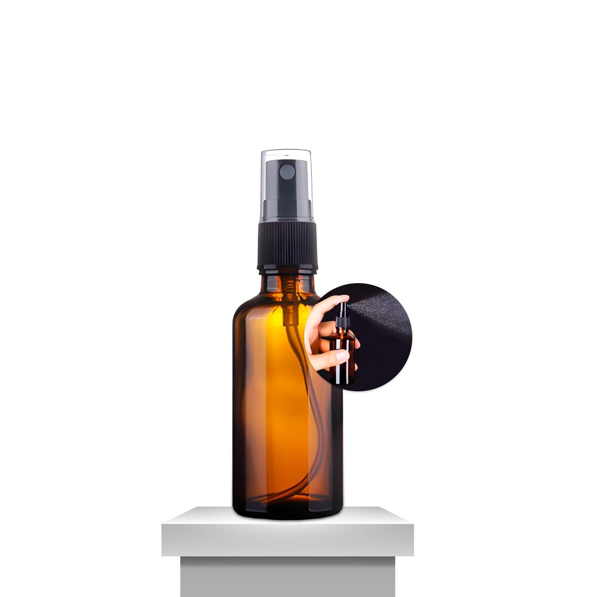 GENERICO - Set 24 Frasco Vidrio Ámbar Válvula Spray Esencia 50ml