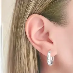 ANDREA COGGIOLA JOYAS - Aros Argollas Bote 20mm Plata Fina 925