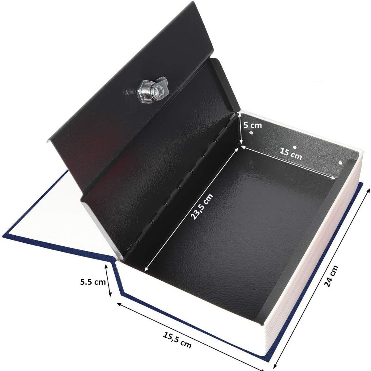 RD - Cofre Porta Valores Simulada Libro 240x160x60mm Negro