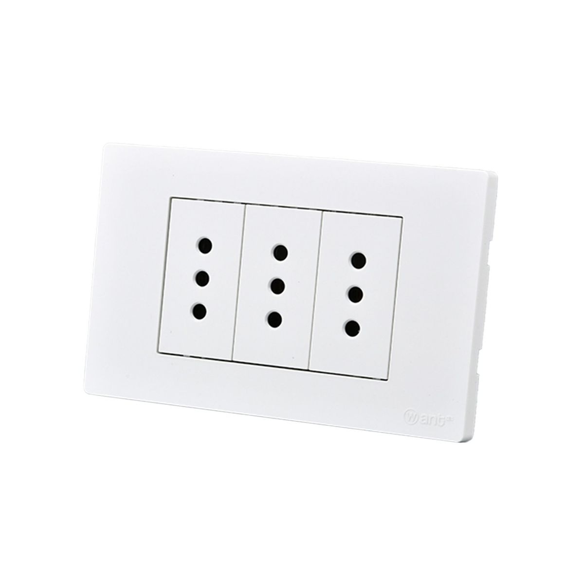 WANT - Pack 10 Tomacorriente Triple Metálico 10A - Blanco