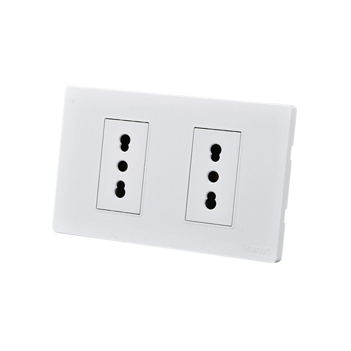 WANT - Pack 10 Tomacorriente Doble Metálico 16A - Blanco