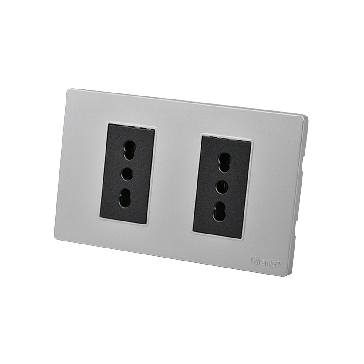 WANT - Pack 10 Tomacorriente Doble Metálico 16A - Gris Negro