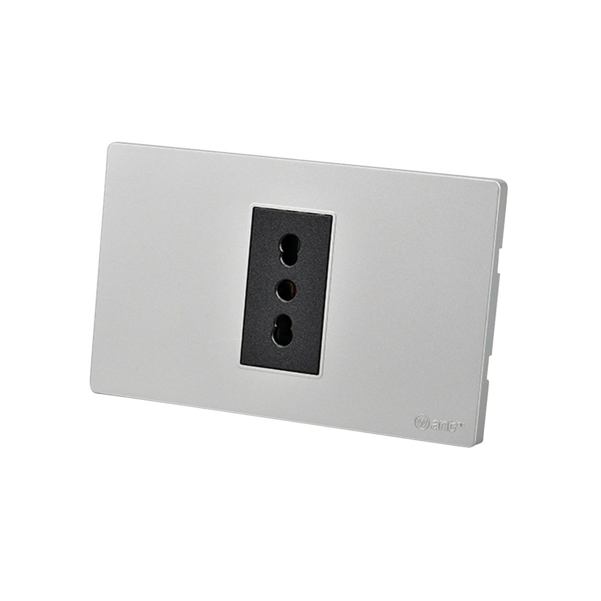 WANT - Pack 10 Tomacorriente Simple Metálico 16A - Gris Negro