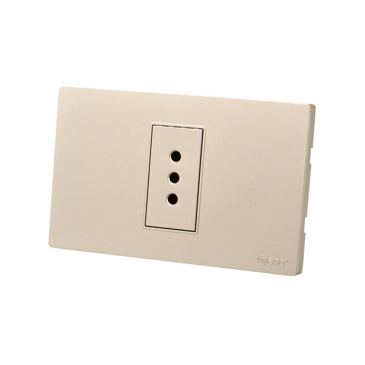 WANT - Pack 10 Tomacorriente Simple Metálico 10A - Dorado