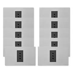 WANT - Pack 10 Tomacorriente Simple Metálico 10A - Gris Negro