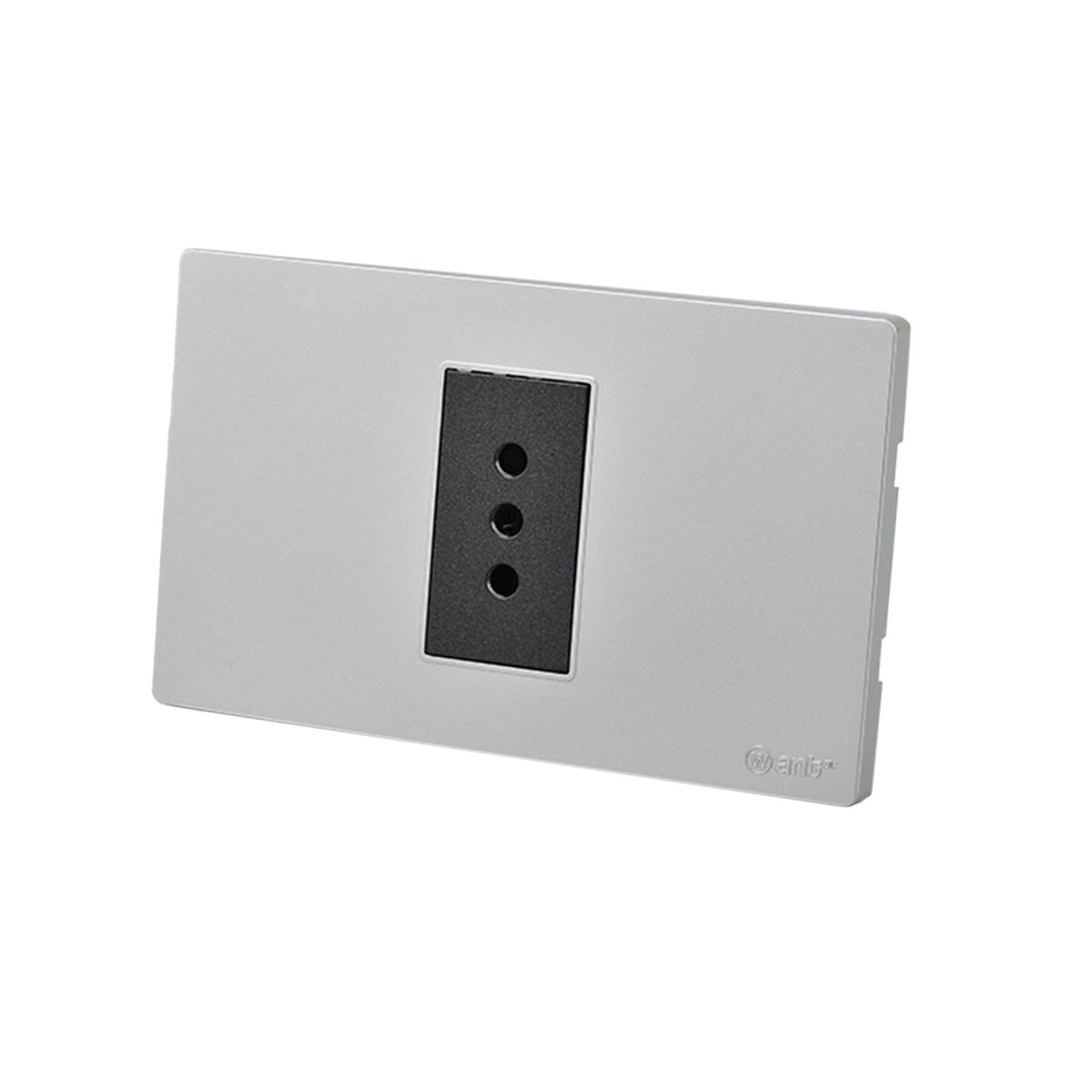 WANT - Pack 10 Tomacorriente Simple Metálico 10A - Gris Negro