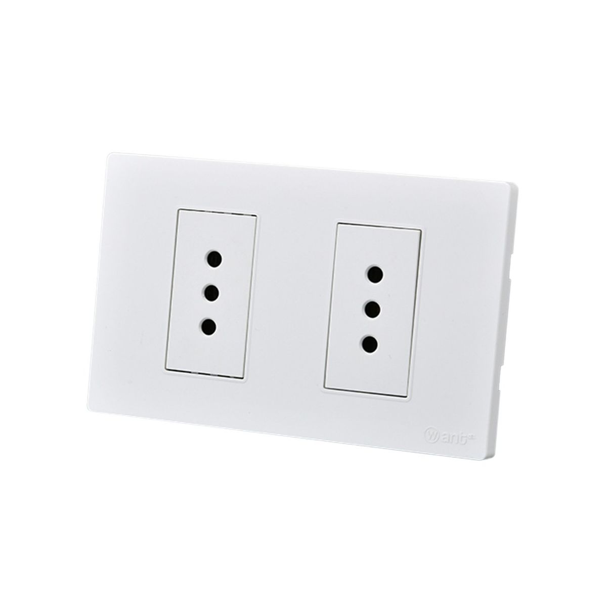 WANT - Pack 10 Tomacorriente Doble Metálico 10A - Blanco