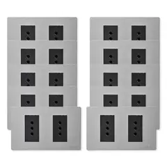 WANT - Pack 10 Tomacorriente Doble Metálico 10A - Gris Negro