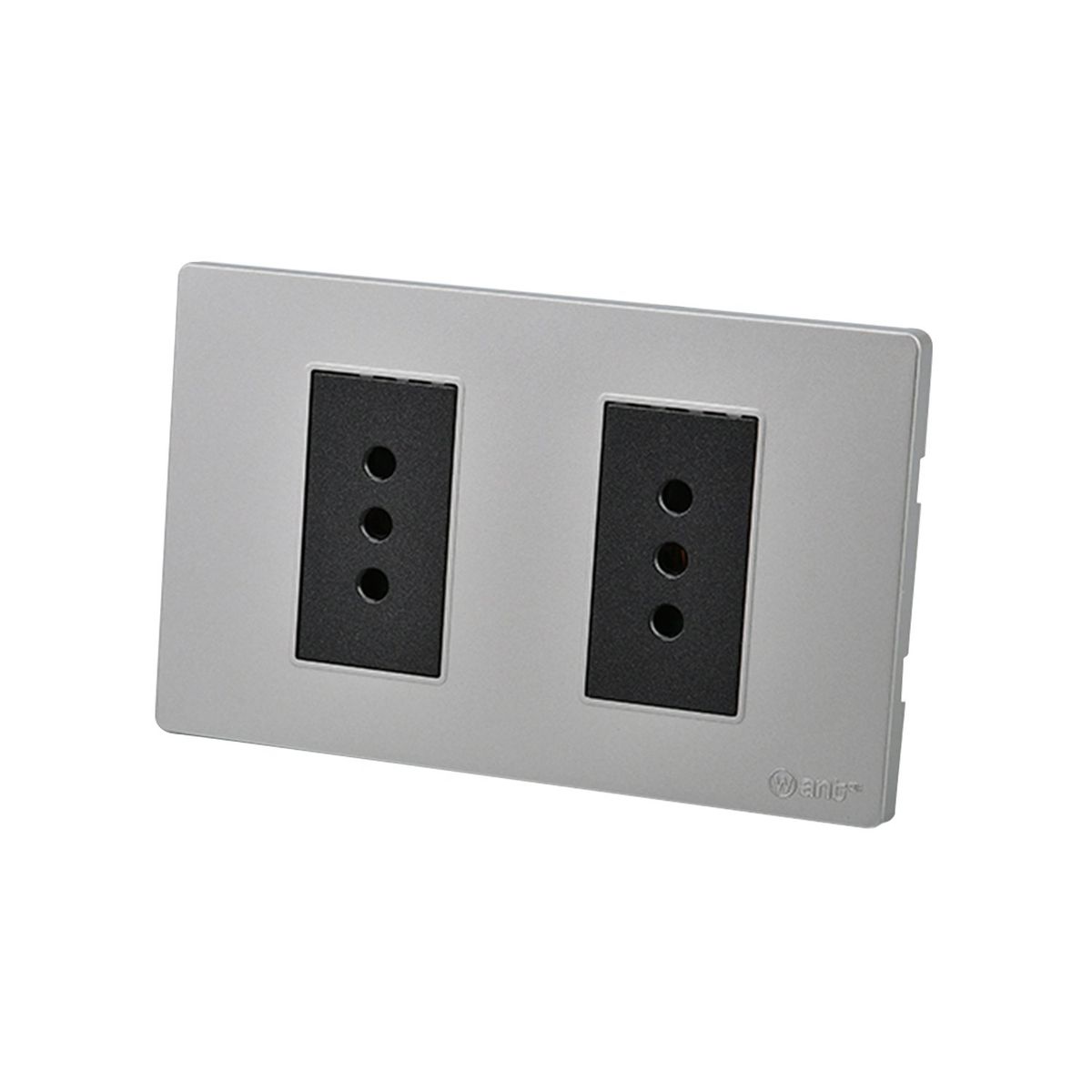 WANT - Pack 10 Tomacorriente Doble Metálico 10A - Gris Negro