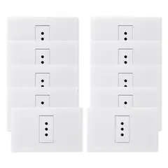 WANT - Pack 10 Tomacorriente Simple Metálico 10A - Blanco