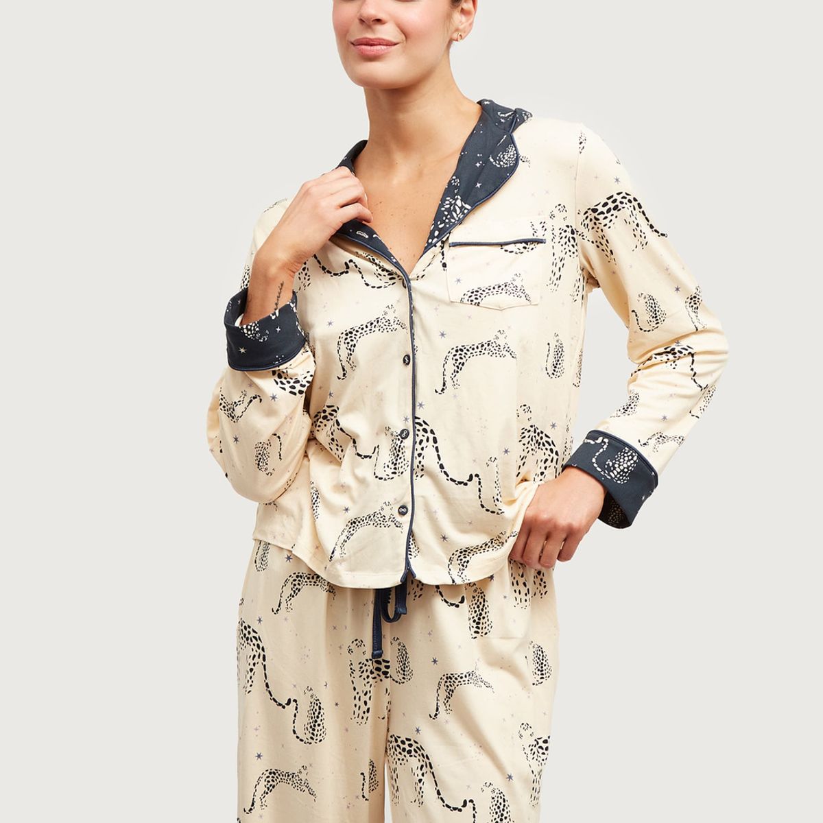 LOUNGE - Set Pijama Dreamy Tigres Azul LOUNGE