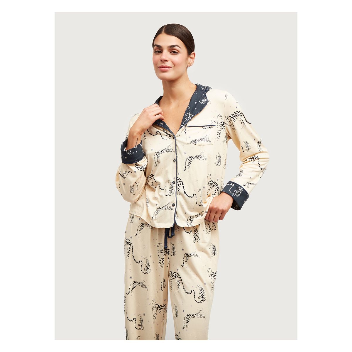 LOUNGE - Set Pijama Dreamy Tigres Azul LOUNGE