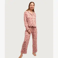 LOUNGE - Set Pijama Dreamy Hojas Rosado