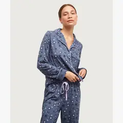 LOUNGE - Set Pijama Dreamy Lunas Azul