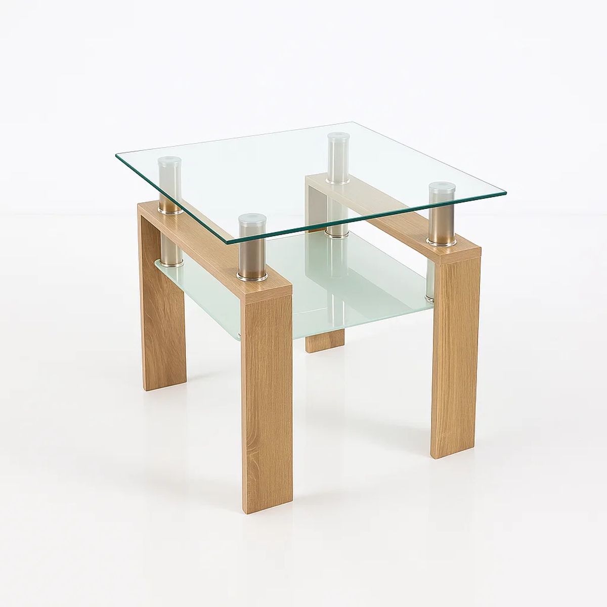 KLIK - Mesa Lateral Moderna Madera y Vidrio