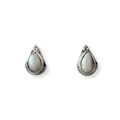 ANDREA COGGIOLA JOYAS - Aros Gota Perla De Río Rose Plata Fina 925