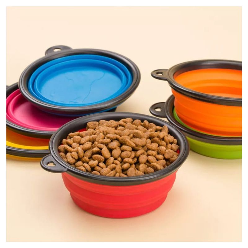 GENERICO - PLATO PLEGABLE DE SILICONA PARA MASCOTAS 350ML