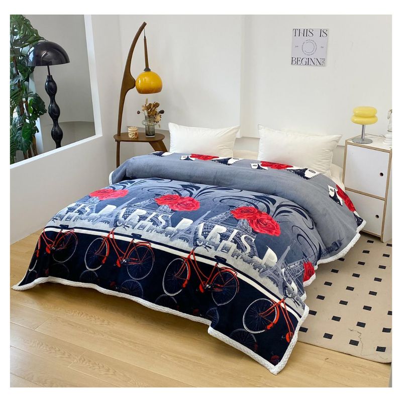 GENERICO - Frazadas Con Chiporro Polar Diseños Estampados 1.5 Plazas 230x180cm