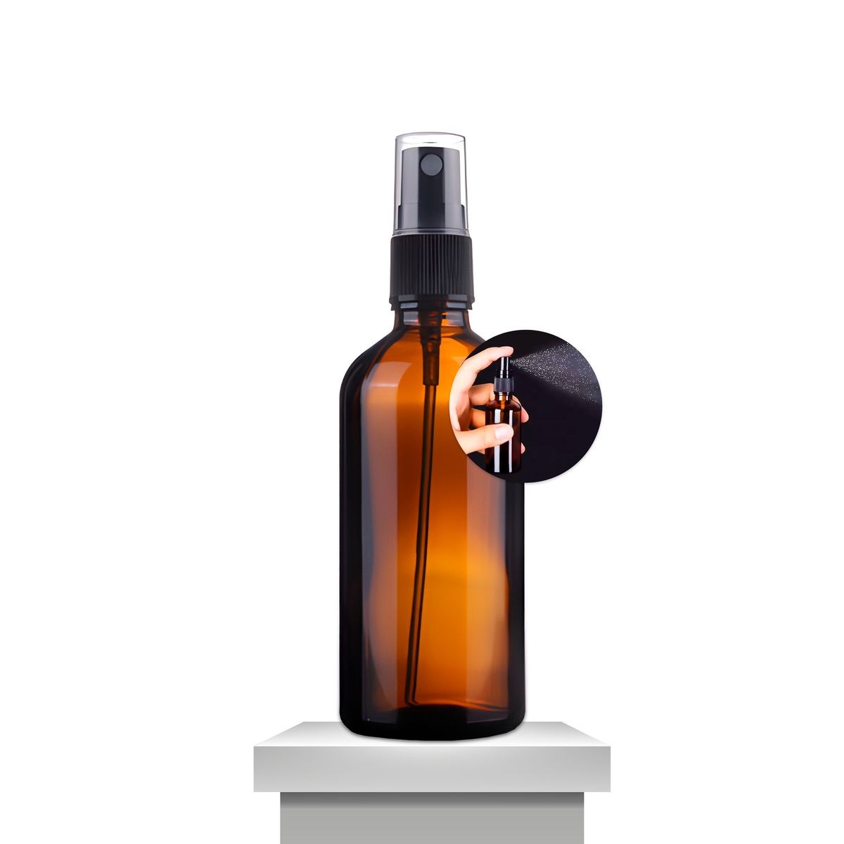 GENERICO - Set 24 Frasco Vidrio Ámbar Válvula Spray Esencia 100ml