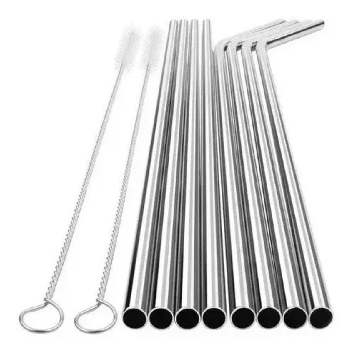 GENERICO - Pack X8 Bombillas Reutilizable Bombilla De Te + 2 Cepillos.