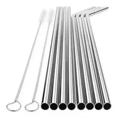 GENERICO - Pack X8 Bombillas Reutilizable Bombilla De Te + 2 Cepillos..